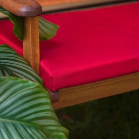 Gardenista Coussin De Siège De Banc 2 Places Pour Jardin, Coussin De Banc Léger Avec Housses Amovibles Résistantes à L'eau Et Rembourrage En Fibre 108 X 45 X 5 Cm, Rouge 7 Gardenista Coussin De Siège De Banc 2 Places Pour Jardin, Coussin De Banc Léger Avec Housses Amovibles Résistantes à L'eau Et Rembourrage En Fibre 108 X 45 X 5 Cm, Rouge – Image 5