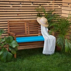 Gardenista Coussin De Siège De Banc 2 Places Pour Jardin, Coussin De Banc Léger Avec Housses Amovibles Résistantes à L'eau Et Rembourrage En Fibre 108 X 45 X 5 Cm, Turquoise -Promos Verde Rêverie Boutique 60309959 4