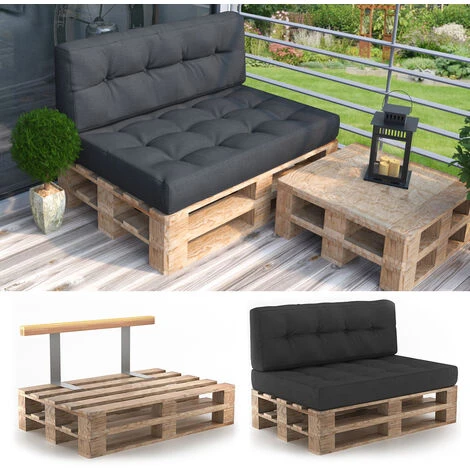 Appuis Pour Coussin Palette Dossier 110cm Chêne/métal 4 Appuis Pour Coussin Palette Dossier 110cm Chêne/métal – Image 2