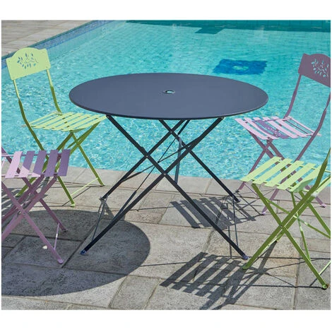 BELLAGIO - Table De Jardin Pliante - 4 Places - Gris Anthracite 4 BELLAGIO - Table De Jardin Pliante - 4 Places - Gris Anthracite – Image 2