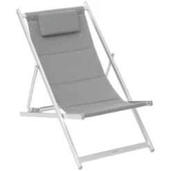 Chilienne Avec Appuie-tête Gris Galet Honolulu - Hespéride