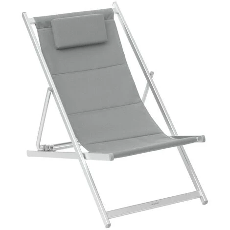 Chilienne Avec Appuie-tête Gris Galet Honolulu - Hespéride 3 Chilienne Avec Appuie-tête Gris Galet Honolulu - Hespéride