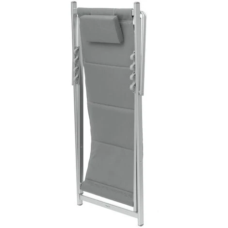 Chilienne Avec Appuie-tête Gris Galet Honolulu - Hespéride 5 Chilienne Avec Appuie-tête Gris Galet Honolulu - Hespéride – Image 3