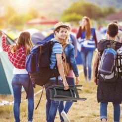 Relaxdays Tabouret Pliable Aluminium Pour Le Jardin Camping 40 Cm De Hauteur HxlxP: 41 X 48 X 41 Cm, Beige -Promos Verde Rêverie Boutique 61990578 5