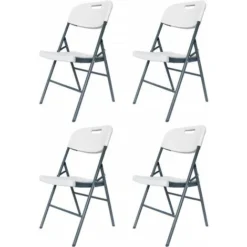 Lot De 4 Chaises Pliantes Foldy - 46 X 52 X 86 Cm - Blanc