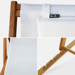 Chiliennes Bois - Creus - 2 Transats En Bois D'Eucalyptus Huilé Avec Coussin Repose-tête Blanc 9 Chiliennes Bois - Creus - 2 Transats En Bois D'Eucalyptus Huilé Avec Coussin Repose-tête Blanc -Promos Verde Rêverie Boutique 6219162 3