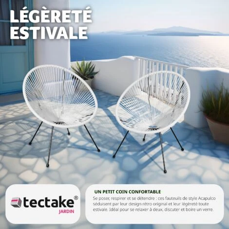Lot De 2 Chaises De Jardin Santana - Lot De 2 Fauteuils De Jardin, Fauteuils Exterieur, Chaises Exterieur 6 Lot De 2 Chaises De Jardin Santana - Lot De 2 Fauteuils De Jardin, Fauteuils Exterieur, Chaises Exterieur – Image 4