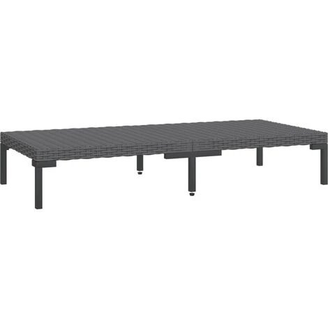 Table Basse De Jardin Gris Foncé Résine Tressée Demi-ronde VidaXL 3 Table Basse De Jardin Gris Foncé Résine Tressée Demi-ronde VidaXL