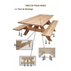 Table Banc De Pique-Nique 6 Pers. PMR Douglas Naturel 2m 7 Table Banc De Pique-Nique 6 Pers. PMR Douglas Naturel 2m -Promos Verde Rêverie Boutique 6405873 3
