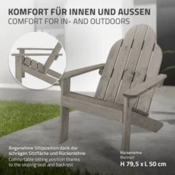 2x Chaise Lounge De Jardin Gris En Bois Massif Adirondack 92,5 X 69,5 X 89 Cm 10 2x Chaise Lounge De Jardin Gris En Bois Massif Adirondack 92,5 X 69,5 X 89 Cm -Promos Verde Rêverie Boutique 64563663 4