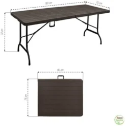 Table De Jardin Pliante 8 Personnes 180 Cm, Imitation Bois 9 Table De Jardin Pliante 8 Personnes 180 Cm, Imitation Bois -Promos Verde Rêverie Boutique 6462498 4