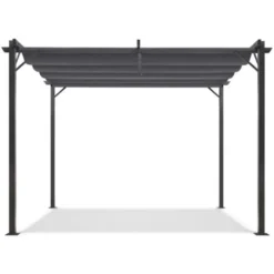 Pergola Toit Rétractable 4 Pieds 3x4 M Tonnelle Gris Anthracite 8 Pergola Toit Rétractable 4 Pieds 3x4 M Tonnelle Gris Anthracite -Promos Verde Rêverie Boutique 6473977 3