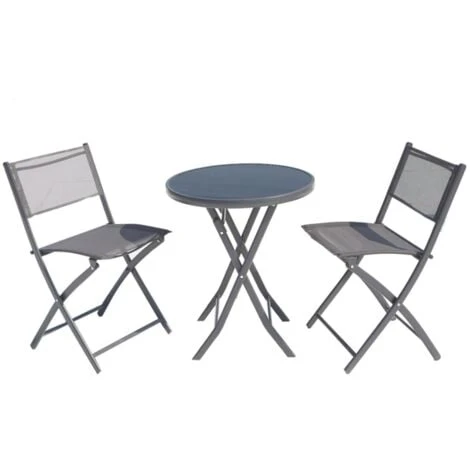 Salon De Balcon Gris 2 Places En Acier COLISEE 3 Salon De Balcon Gris 2 Places En Acier COLISEE