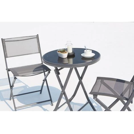 Salon De Balcon Gris 2 Places En Acier COLISEE 5 Salon De Balcon Gris 2 Places En Acier COLISEE – Image 3