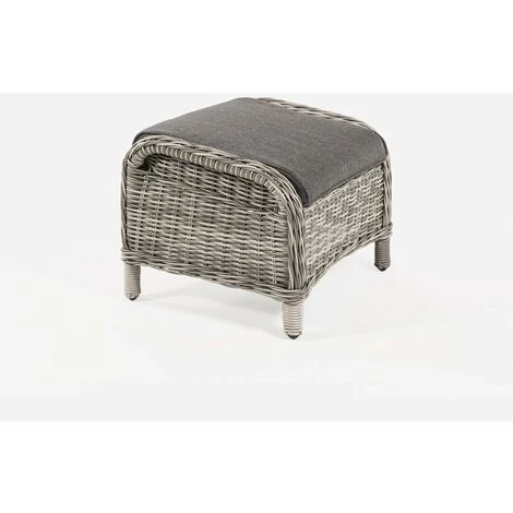 Repose-pieds Pour Extérieur, Dimensions : 53 X 59 X 46 Cm, Aluminium Et Rotin Synthétique Rond, Couleur Gris 3 Repose-pieds Pour Extérieur, Dimensions : 53 X 59 X 46 Cm, Aluminium Et Rotin Synthétique Rond, Couleur Gris