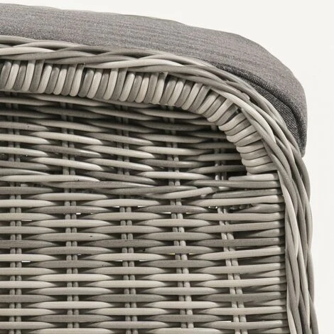 Repose-pieds Pour Extérieur, Dimensions : 53 X 59 X 46 Cm, Aluminium Et Rotin Synthétique Rond, Couleur Gris 6 Repose-pieds Pour Extérieur, Dimensions : 53 X 59 X 46 Cm, Aluminium Et Rotin Synthétique Rond, Couleur Gris – Image 4