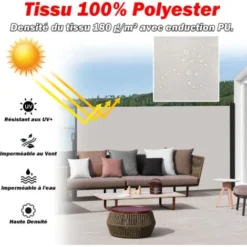 Froadp 160×300cm Store Latéral Extensible Avec Pilier, Gris Clair 9 Froadp 160×300cm Store Latéral Extensible Avec Pilier, Gris Clair -Promos Verde Rêverie Boutique 65112639 3