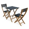 Table De Jardin Bistrot En Bois 60x60cm - Barcelona Bois / Noir - Pliante Bicolore Carrée En Acacia Avec 2 Chaises Pliables 2 Table De Jardin Bistrot En Bois 60x60cm - Barcelona Bois / Noir - Pliante Bicolore Carrée En Acacia Avec 2 Chaises Pliables -Promos Verde Rêverie Boutique 6595588 1