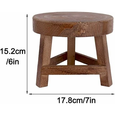 Mini Tabouret En Bois De 17,8 Cm, Support De Présentation, Colonne De Pot De Fleurs, Mini Tabouret Pour Plantes Grasses Ou Bonsaï Pour Décoration D'intérieur Ou D'extérieur 4 Mini Tabouret En Bois De 17,8 Cm, Support De Présentation, Colonne De Pot De Fleurs, Mini Tabouret Pour Plantes Grasses Ou Bonsaï Pour Décoration D'intérieur Ou D'extérieur – Image 2