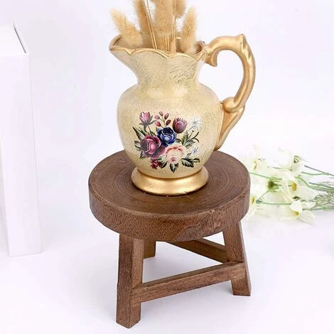 Mini Tabouret En Bois De 17,8 Cm, Support De Présentation, Colonne De Pot De Fleurs, Mini Tabouret Pour Plantes Grasses Ou Bonsaï Pour Décoration D'intérieur Ou D'extérieur 5 Mini Tabouret En Bois De 17,8 Cm, Support De Présentation, Colonne De Pot De Fleurs, Mini Tabouret Pour Plantes Grasses Ou Bonsaï Pour Décoration D'intérieur Ou D'extérieur – Image 3