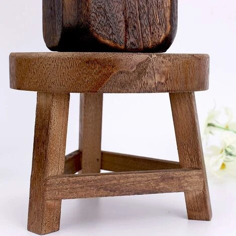 Mini Tabouret En Bois De 17,8 Cm, Support De Présentation, Colonne De Pot De Fleurs, Mini Tabouret Pour Plantes Grasses Ou Bonsaï Pour Décoration D'intérieur Ou D'extérieur 7 Mini Tabouret En Bois De 17,8 Cm, Support De Présentation, Colonne De Pot De Fleurs, Mini Tabouret Pour Plantes Grasses Ou Bonsaï Pour Décoration D'intérieur Ou D'extérieur – Image 5