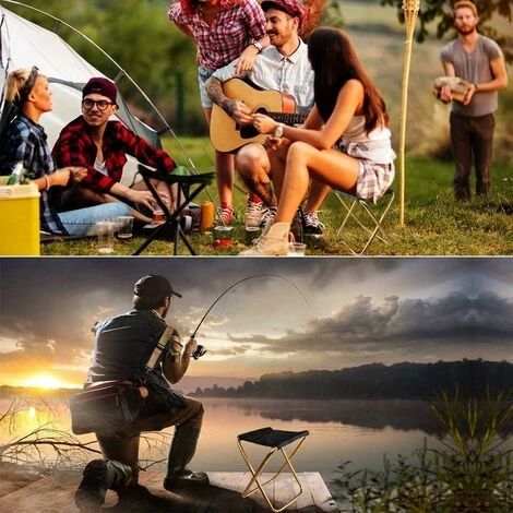 Golden Mini Chaise Pliante Portable Avec Sac, Tabouret Pliant Compact Ultraléger En Aluminium Avec Sac De Transport Pour Jardin, Plage, Pêche, Randonnée, Camping, Pique-Nique Voyage 4 Golden Mini Chaise Pliante Portable Avec Sac, Tabouret Pliant Compact Ultraléger En Aluminium Avec Sac De Transport Pour Jardin, Plage, Pêche, Randonnée, Camping, Pique-Nique Voyage – Image 2