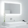 Miroir à LED Miroir Salle De Bain - Blanc Brillant 80x8,5x37 Cm Aggloméré 1 Miroir à LED Miroir Salle De Bain - Blanc Brillant 80x8,5x37 Cm Aggloméré -Promos Verde Rêverie Boutique 67652293 1