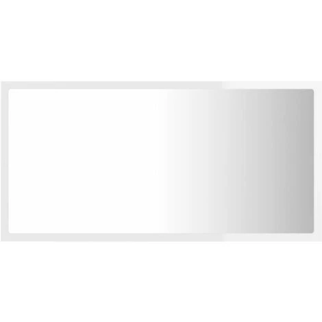 Miroir à LED Miroir Salle De Bain - Blanc Brillant 80x8,5x37 Cm Aggloméré 5 Miroir à LED Miroir Salle De Bain - Blanc Brillant 80x8,5x37 Cm Aggloméré – Image 3