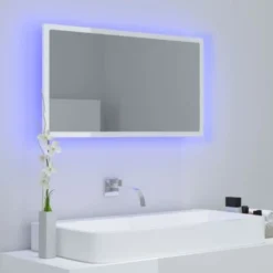 Miroir à LED Miroir Salle De Bain - Blanc Brillant 80x8,5x37 Cm Aggloméré 10 Miroir à LED Miroir Salle De Bain - Blanc Brillant 80x8,5x37 Cm Aggloméré -Promos Verde Rêverie Boutique 67652293 4