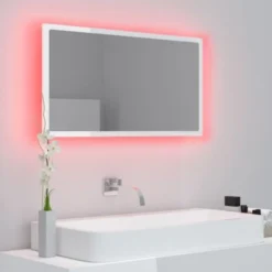 Miroir à LED Miroir Salle De Bain - Blanc Brillant 80x8,5x37 Cm Aggloméré 11 Miroir à LED Miroir Salle De Bain - Blanc Brillant 80x8,5x37 Cm Aggloméré -Promos Verde Rêverie Boutique 67652293 5