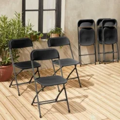 Chaises De Réception Pliantes – Fiesta – 6 Chaises D'appoint En Plastique Gris Foncé Et Métal 9 Chaises De Réception Pliantes – Fiesta – 6 Chaises D'appoint En Plastique Gris Foncé Et Métal -Promos Verde Rêverie Boutique 67865722 3