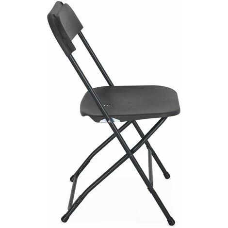 Chaises De Réception Pliantes – Fiesta – 6 Chaises D'appoint En Plastique Gris Foncé Et Métal 7 Chaises De Réception Pliantes – Fiesta – 6 Chaises D'appoint En Plastique Gris Foncé Et Métal – Image 5