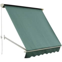 OUTSUNNY Store Banne Manuel Inclinaison Réglable Aluminium Polyester Imperméabilisé 70L X 180l Cm Vert