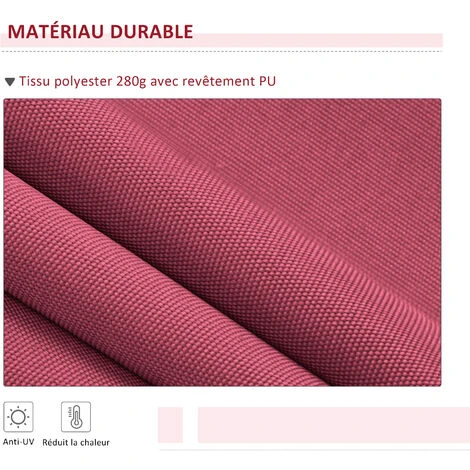 OUTSUNNY Store Banne Manuel Rétractable Aluminium Polyester Imperméabilisé 3L X 2,5l M Rouge Bordeaux 6 OUTSUNNY Store Banne Manuel Rétractable Aluminium Polyester Imperméabilisé 3L X 2,5l M Rouge Bordeaux – Image 4