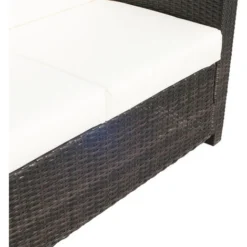 OUTSUNNY Canapé De Jardin 2 Places Canapé Droit 4 Coussins Déhoussables 130L X 70l X 80H Cm Résine Tressée Chocolat -Promos Verde Rêverie Boutique 6812200 5