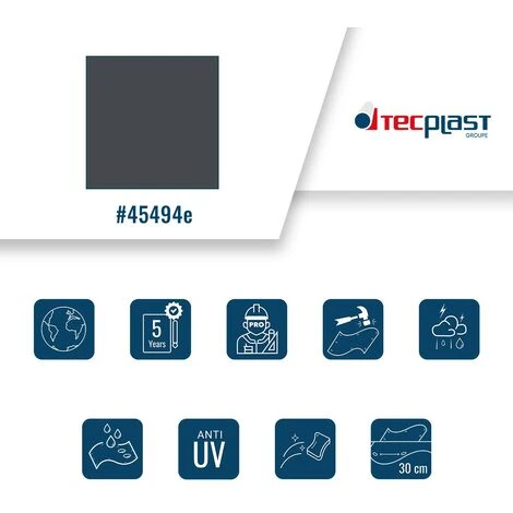 TECPLAST Toile Pergola Gris Anthracite 3x4 M 506PR - Qualité 5 Ans - Bâche Pergola Ou Tonnelle étanche En PVC Pour Terrasse 5 TECPLAST Toile Pergola Gris Anthracite 3x4 M 506PR - Qualité 5 Ans - Bâche Pergola Ou Tonnelle étanche En PVC Pour Terrasse – Image 3