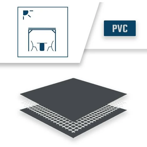 TECPLAST Toile Pergola Gris Anthracite 3x4 M 506PR - Qualité 5 Ans - Bâche Pergola Ou Tonnelle étanche En PVC Pour Terrasse 6 TECPLAST Toile Pergola Gris Anthracite 3x4 M 506PR - Qualité 5 Ans - Bâche Pergola Ou Tonnelle étanche En PVC Pour Terrasse – Image 4