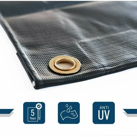 TECPLAST Toile Pergola Gris Anthracite 2x3 M 506PR - Qualité 5 Ans - Bâche Pergola Ou Tonnelle étanche En PVC Pour Terrasse 4 TECPLAST Toile Pergola Gris Anthracite 2x3 M 506PR - Qualité 5 Ans - Bâche Pergola Ou Tonnelle étanche En PVC Pour Terrasse – Image 2