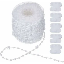 Chaîne De Store Vertical De 20 M - Accessoires De Store Vertical Et 5 Connecteurs De Cordon De Store - Chaîne De Fond De Store Vertical Pour Lattes De 89 Mm Ephé