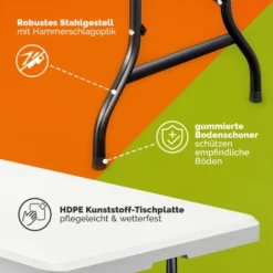 CASARIA® Table De Camping Pliante En Plastique 183x76x74cm Table De Jardin Pique Nique 8 Personnes Intérieur Extérieur 11 CASARIA® Table De Camping Pliante En Plastique 183x76x74cm Table De Jardin Pique Nique 8 Personnes Intérieur Extérieur -Promos Verde Rêverie Boutique 70398747 5