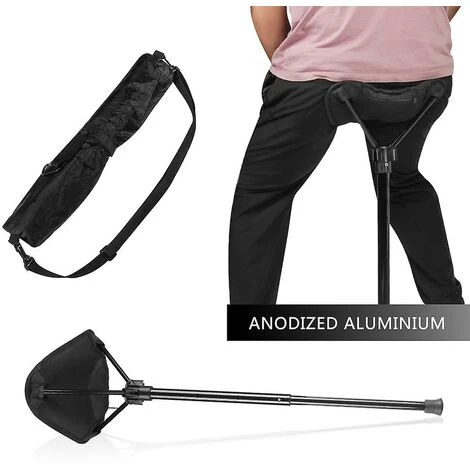 GP Tabouret Portable Avec Réglage De La Hauteur Sur 4 Positions, Assise Pliable, Chaise De Pêche D'extérieur, Noir 5 GP Tabouret Portable Avec Réglage De La Hauteur Sur 4 Positions, Assise Pliable, Chaise De Pêche D'extérieur, Noir – Image 3