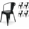 KOSMI - Lot De 4 Chaises En Métal Noir Mat Style Industriel - Avec Accoudoirs 1 KOSMI - Lot De 4 Chaises En Métal Noir Mat Style Industriel - Avec Accoudoirs -Promos Verde Rêverie Boutique 71327660 1