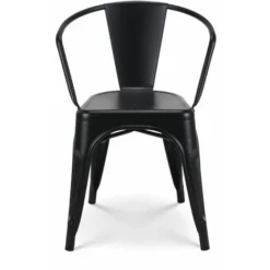 KOSMI - Lot De 4 Chaises En Métal Noir Mat Style Industriel - Avec Accoudoirs 9 KOSMI - Lot De 4 Chaises En Métal Noir Mat Style Industriel - Avec Accoudoirs -Promos Verde Rêverie Boutique 71327660 3