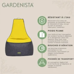 Gardenista Pouf Géant D'extérieur à Dossier Haut Pour Adultes, Détente, Prêt à Se Prélasser, Jeux Résistant Aux Intempéries, Sacs De Siège De Jardin Pour Piscine, Aspen Gold 9 Gardenista Pouf Géant D'extérieur à Dossier Haut Pour Adultes, Détente, Prêt à Se Prélasser, Jeux Résistant Aux Intempéries, Sacs De Siège De Jardin Pour Piscine, Aspen Gold -Promos Verde Rêverie Boutique 71892729 3