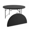 Table Pliante Ronde 8 Personnes Noire REKKEM -Promos Verde Rêverie Boutique 71909967 1
