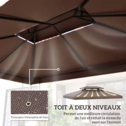 HOMCOM Toile De Rechange Pour Pavillon Tonnelle Tente Polyester Haute Densité Imperméabilisé 180 G/m² 3 X 4 M Chocolat 11 HOMCOM Toile De Rechange Pour Pavillon Tonnelle Tente Polyester Haute Densité Imperméabilisé 180 G/m² 3 X 4 M Chocolat -Promos Verde Rêverie Boutique 723659 5