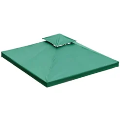 HOMCOM Toile De Rechange Pour Pavillon Tonnelle Tente 3 X 3 M Vert Foncé -Promos Verde Rêverie Boutique 723660 4
