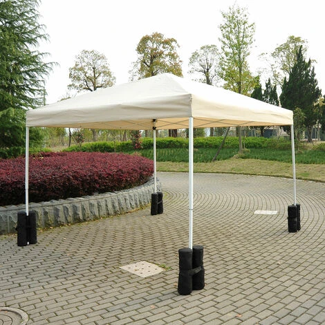 HOMCOM Lot 4 Sacs De Lestage De Fixation Pour Tonnelle Parasol Pavillon Volume Max. 15kg Noir 4 HOMCOM Lot 4 Sacs De Lestage De Fixation Pour Tonnelle Parasol Pavillon Volume Max. 15kg Noir – Image 2