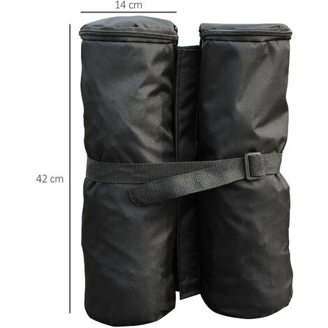 HOMCOM Lot 4 Sacs De Lestage De Fixation Pour Tonnelle Parasol Pavillon Volume Max. 15kg Noir 5 HOMCOM Lot 4 Sacs De Lestage De Fixation Pour Tonnelle Parasol Pavillon Volume Max. 15kg Noir – Image 3