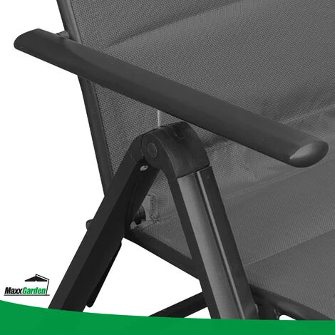 Chaise De Jardin Exterieur - Chaise De Camping - Pliante - 7 Positions - Noir - MaxxGarden 5 Chaise De Jardin Exterieur - Chaise De Camping - Pliante - 7 Positions - Noir - MaxxGarden – Image 3